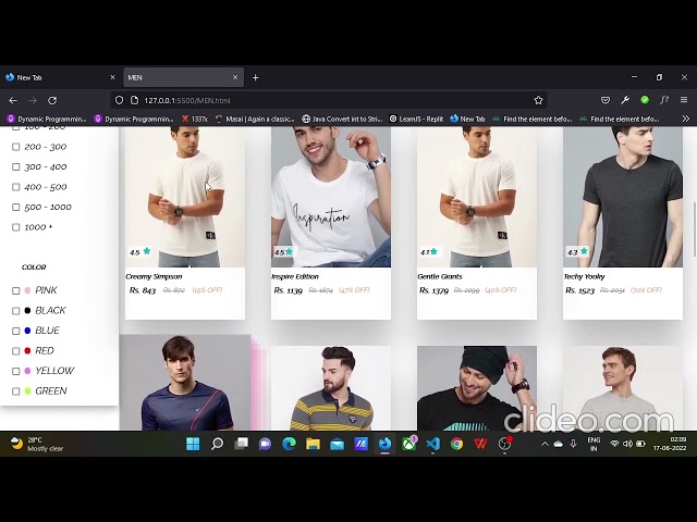 Myntra Clone using HTML, CSS and Vanilla Javascript