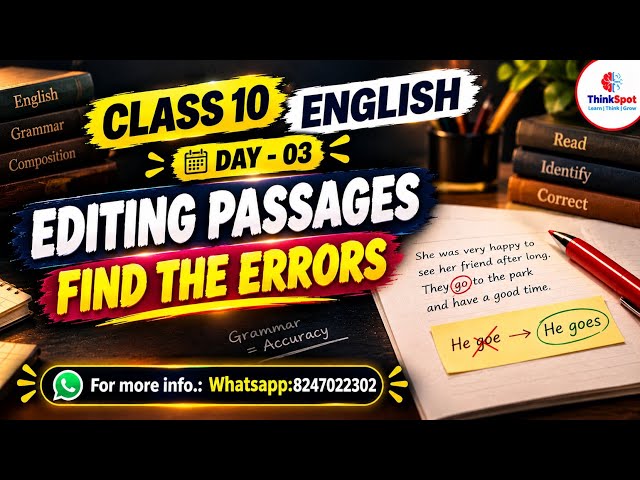 Error Editing | Error Correction | English | Class10