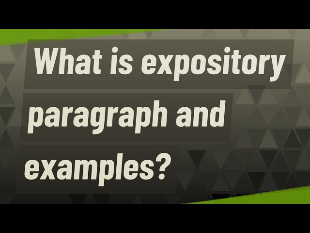 What is expository paragraph and examples?