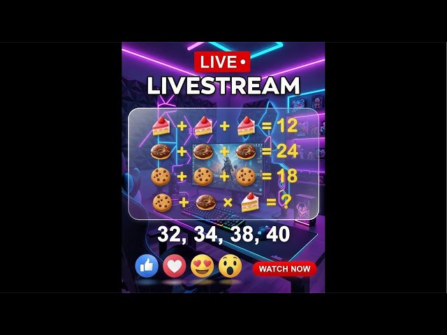 🍪 + 🍩 × 🍰 = ? | Emoji Math Brain Teaser LIVE Right Now!