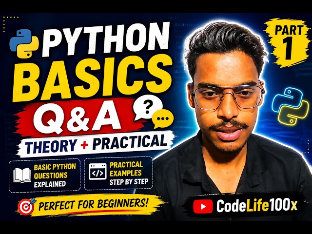 Python Basics Q&A Part 1 🔥 | Theory + Practical Explained for Beginners