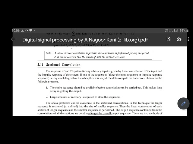sectioned convolution