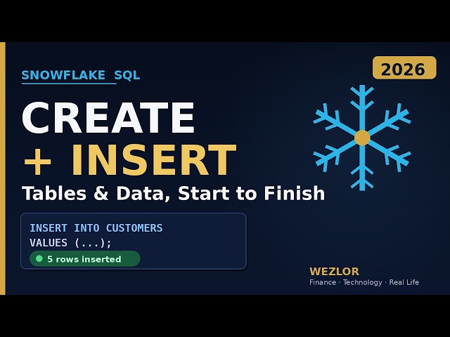 Create Tables and Insert Data in Snowflake (2026 Full Walkthrough)