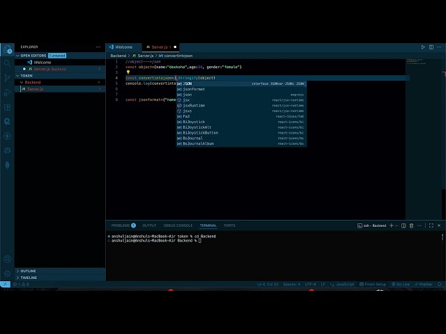"Convert json to object"