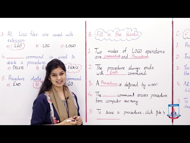 Class 5 - Computer Studies - Chapter 6 - Lecture 3 - Exercise (Part 1) - Allied Schools