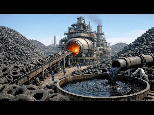 How Millions of Waste Tires Turn Into Black Fuel Oil | Inside a Mega Factory (Full Process)