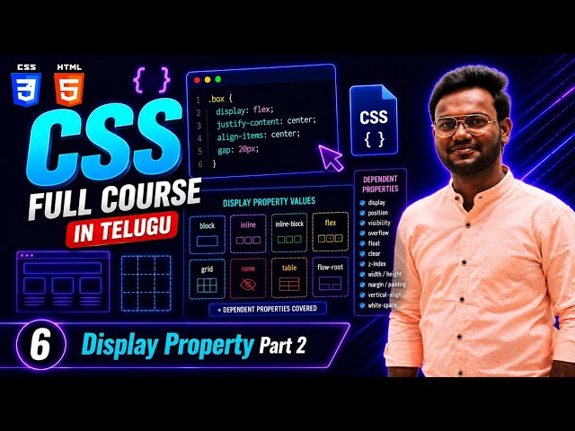 Display Property in CSS Part 2 | Flex, Grid, None & Visibility | CSS Full Course #06
