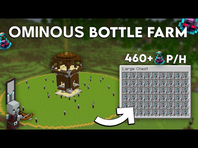 Easiest Ominous Bottle Farm Minecraft Java 1.21.11+ (460 Bottles/Hour!)