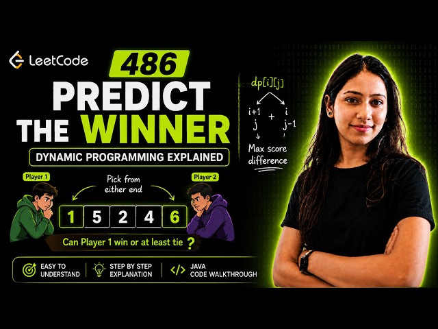 LeetCode 486 | Predict the Winner 🔥 | DP Space Optimization Explained Step by Step | Java