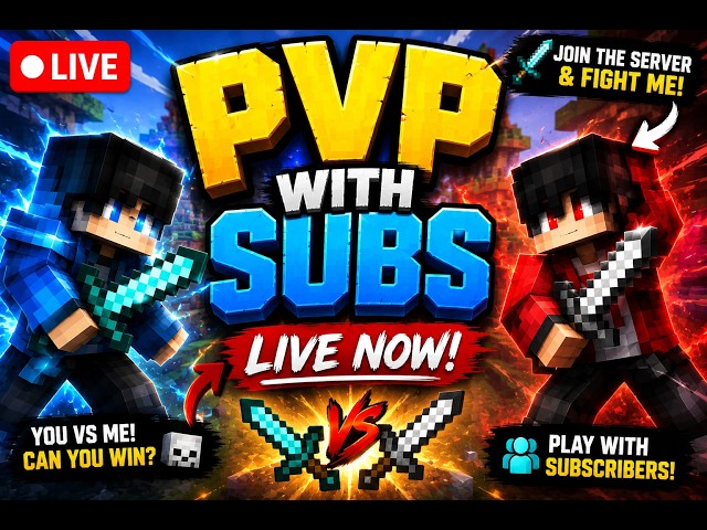 🔴LIVE | Minecraft PVP With Subscribers! ⚔️ Join Now!