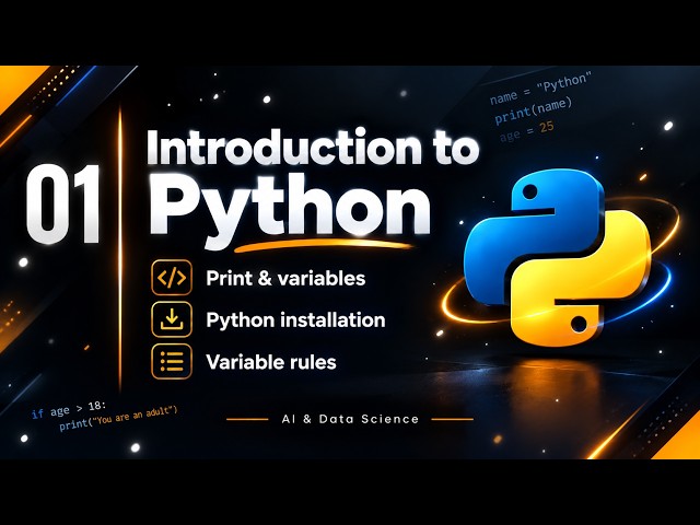 01. Introduction to Python | Print & variables | Python installation | Variable rules