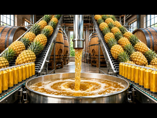 Inside the Factory Turning Millions of Pineapples into Fresh Pineapple Beer | Full Process