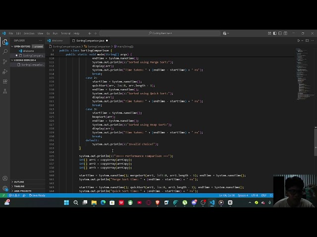 CodeExercise4 Sorting Comparison