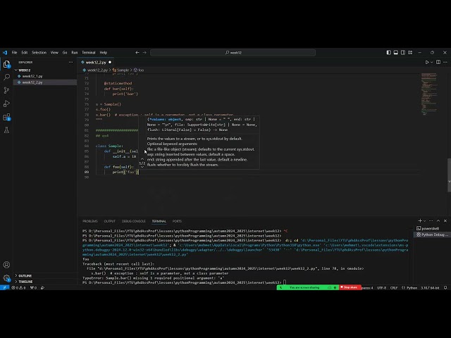 2024/2025 - Autumn - Python Programming - Les 12-2 - Static Classes and Methods
