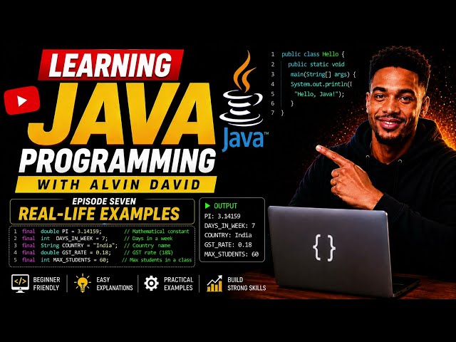 Learn Java Programming With Alvin David Ep7 - (Java Variables - Real Life Examples)