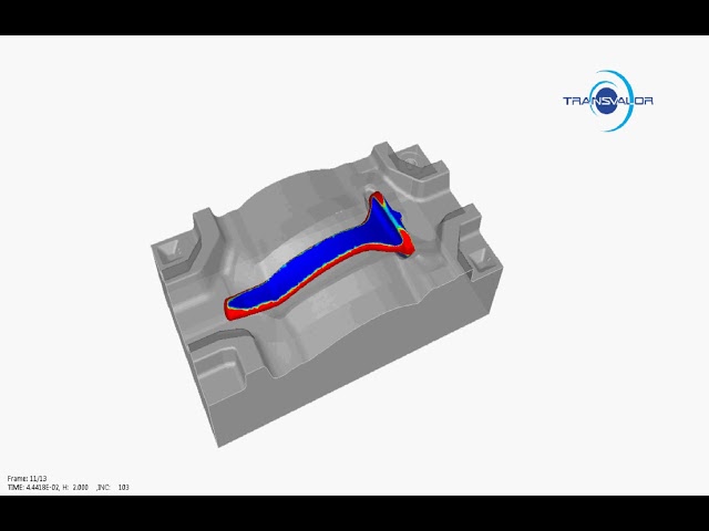 Turbine blade forging simulation - FORGE®
