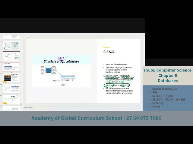 IGCSE Computer Science Chapter 9 - Databases