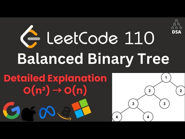 Balanced Binary Tree | LeetCode 110 | Brute Force O(N^2) to Optimal O(N) | Height Optimization DFS