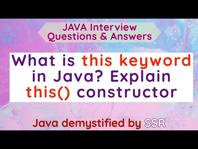 What is this keyword in Java? Explain this() constructor.