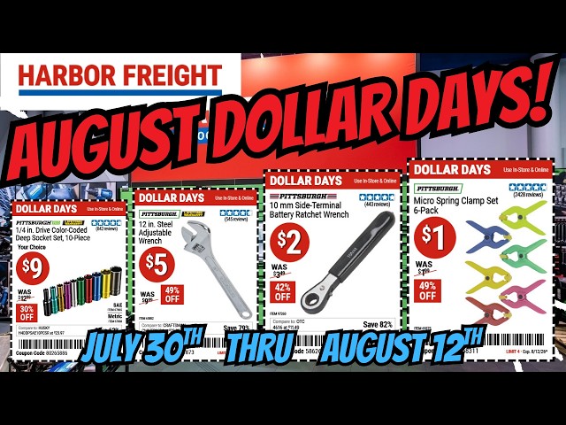 Harbor Freight August DOLLAR DAYS! #harborfreight #harbro