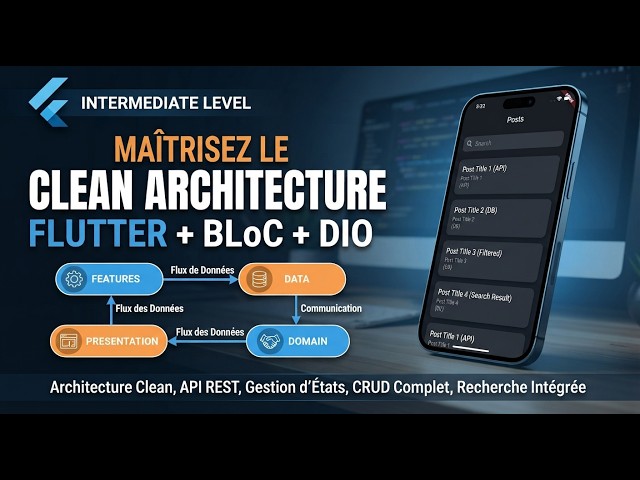 Flutter CRUD avec API REST, Dio, BLoC & Clean Architecture | Application complète