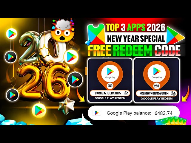 TOP 3 - FREE REDEEM CODE APP 2026 | GOOGLE PLAY REDEEM CODE | FREE REDEEM CODE