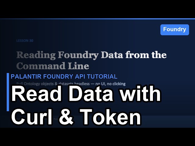 Palantir Foundry API Tutorial: Read Data with Curl & Token
