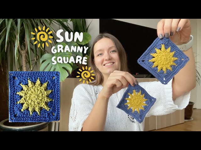 ☀️ SUN GRANNY SQUARE PATTERN ☀️ | step-by-step crochet tutorial