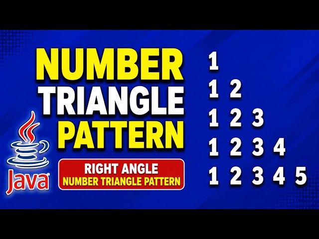 Number Pattern In Java | Right Angle Number Triangle Pattern | Nested For Loop Pattern Program