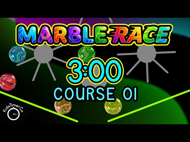 3 Minute Epic Marble Race Timer! 🏆🌈 Real 2D Simulation Visual Timer