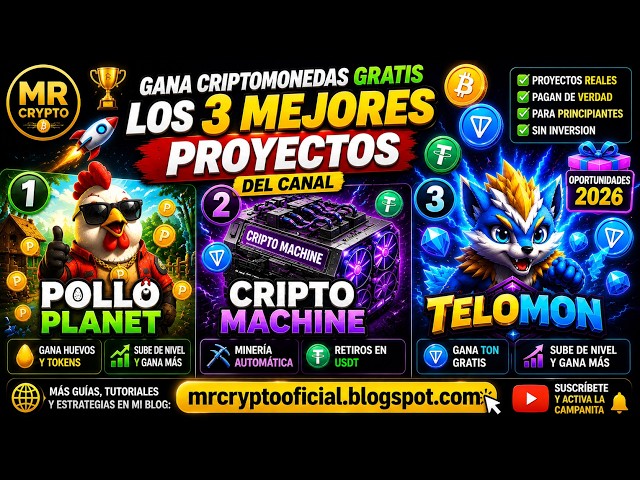 🚀 Gana Criptomonedas GRATIS | GANA USDT Y TON GRATIS 🚀 Los 3 Mejores Proyectos