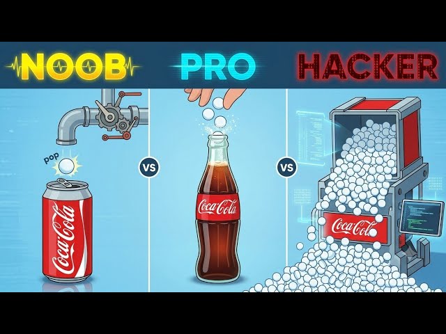 NOOB vs PRO vs HACKER - Coca Cola and Mentos (Drop and Explode) #Ninjagyo