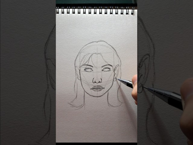 Drawing a Girl with the Loomis Method ✏️🔥 #Shorts