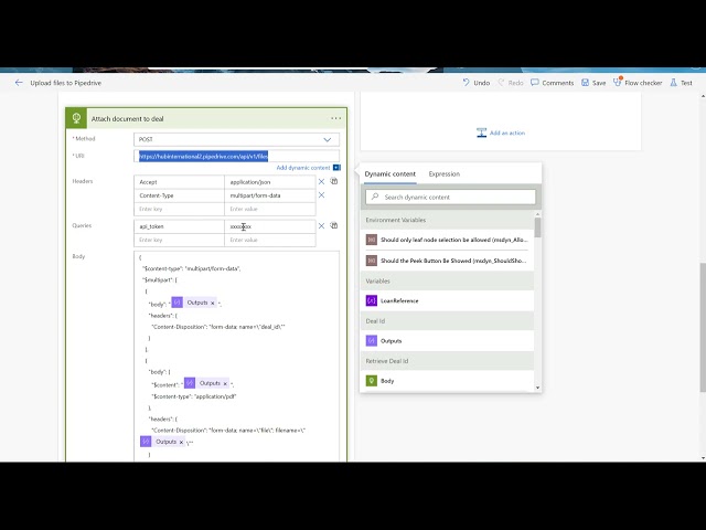 Power Automate - How to upload a file using PipeDrive API?