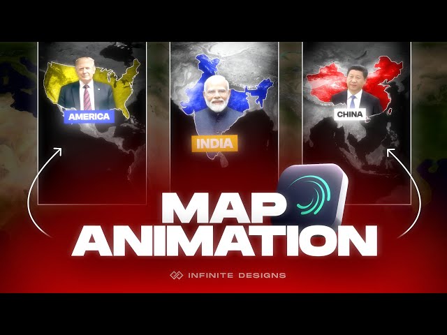 Viral map animation using alight motion.