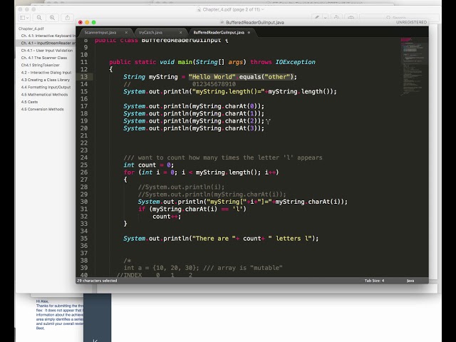 Java (Ch4), Input, BufferedReader, IOException, Scanner, StringTokenirzer, GUI Input, Math methods