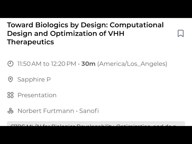Sanofi - Towards Biologics by Design: Computational Design and Optimisation of VHH Therapeutics 