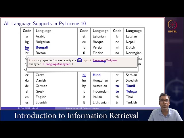 Non-English Text Analysis using PyLucene