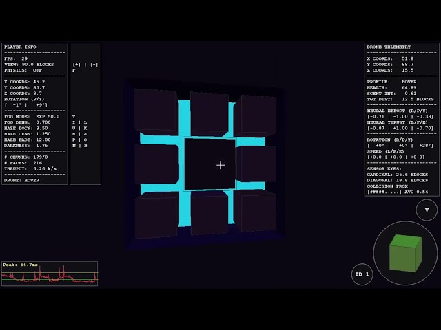 Python/Pygame 3D Voxel Engine - Lasers on Indestructible/Rebounding CAD Canvas
