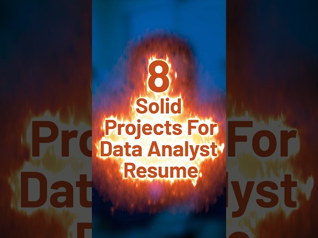 8 Projects for Your Data Analyst Resume! 📽️🤩#codebasics #shorts #dataanalysis #data #dataanalytics