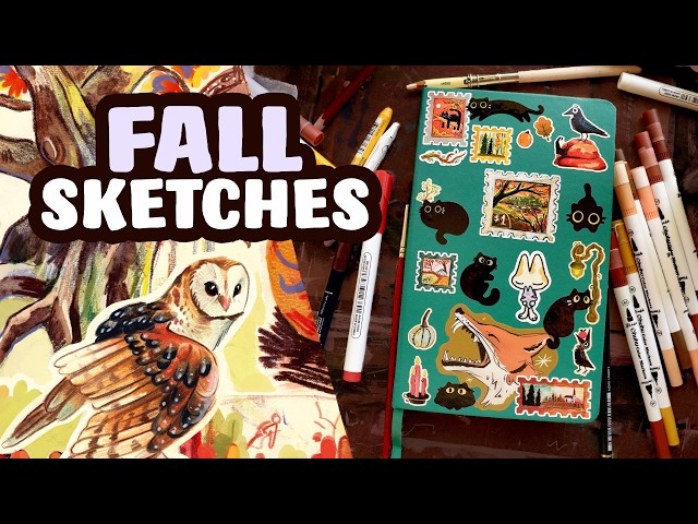 Colourful, Autumnal & Messy Sketchbook Session!