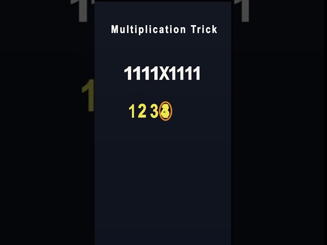 Multiplication Trick 1111x1111#shots #maths #multiplicationshortcut