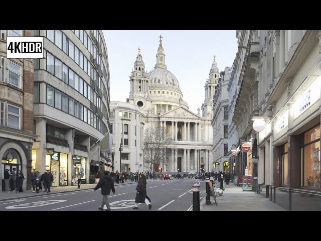 Winter Afternoon London Walk | St Pancras to St Paul's [4K HDR]