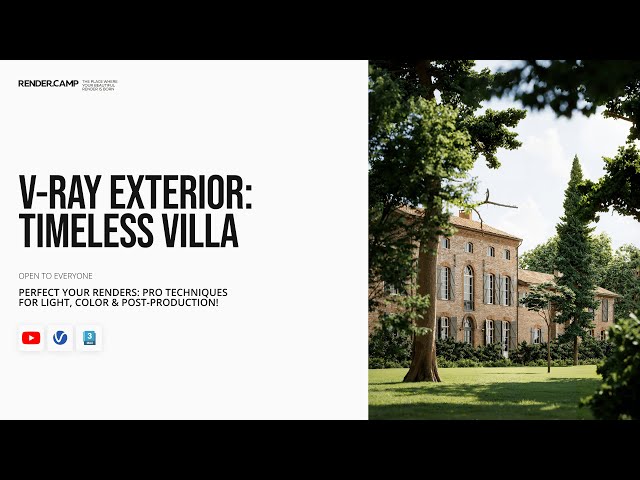 Timeless Villa: 3Ds Max + V-Ray Exterior Rendering | Tutorial for Advanced Level 3D Artists
