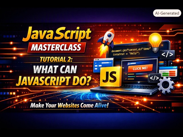 JavaScript Masterclass for Beginners - Tutorial 2: What Can JavaScript Do