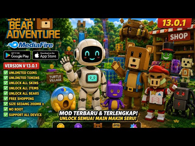 MOD APK Super Bear Adventure 13.0.1 Latest Version | Unlock All + Unlimited Coin