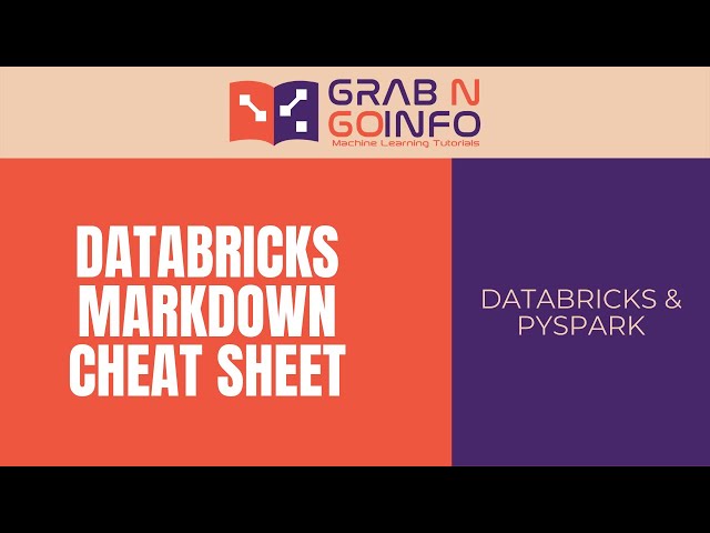 Databricks Notebook Markdown Cheat Sheet