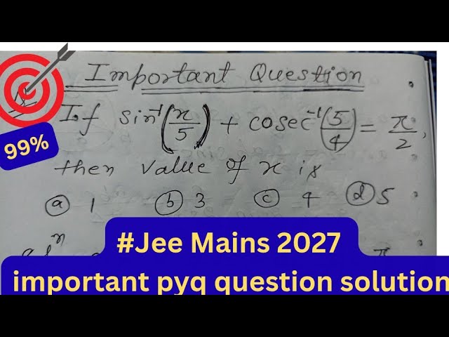 Jee Mains PYQ Solution Math. Imp for 2027 jeemains