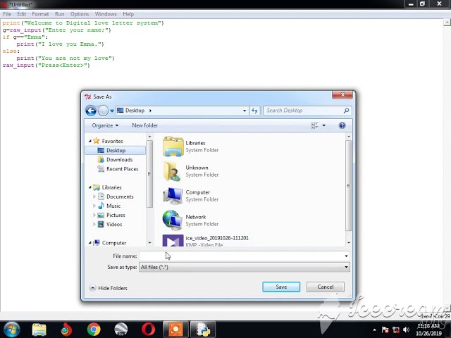 Python tutorial for fun. Program a love letter for Girlfriend or Boyfriend.