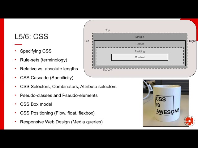 Web Programming I: L10: Summary of First Course Half